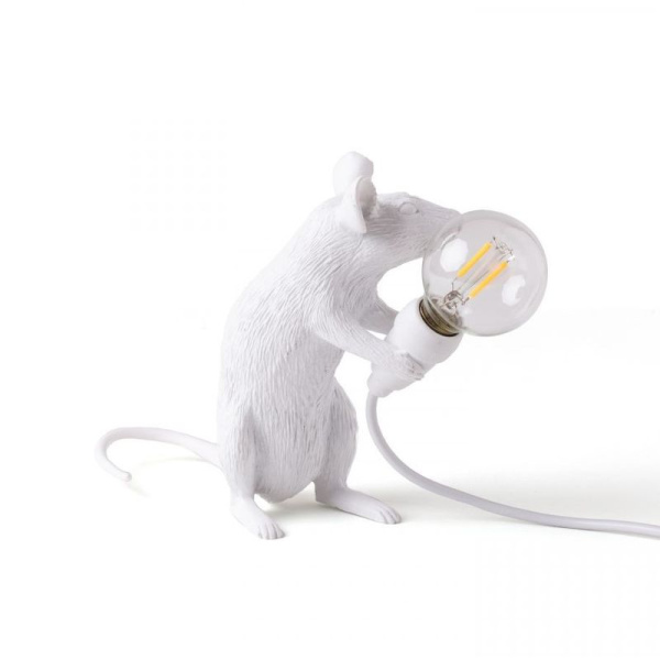 Seletti Mouse Sitting Настольная лампа Мышь, 5х15х12,5h см, цвет - белый