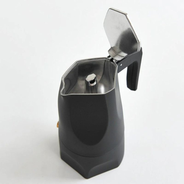 Alessi Ossidiana Гейзерная кофеварка на 3 чашки эспрессо, объем - 150 мл, цвет - черный матовый