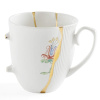 Seletti Kintsugi Фарфоровая кружка с цветком, размеры: 8,5х8,5х9 см, цвет - белый, красный, золотой
