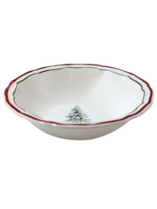 Gien Filet Noel Миска для хлопьев, объем - 350 мл, диаметр - 17 см, цвет - белый, зеленый, красный