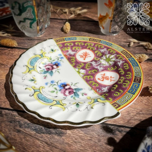 Seletti Hybrid Десертная тарелка Eudossia, диаметр - 20 см, цвет - белый, сиреневый