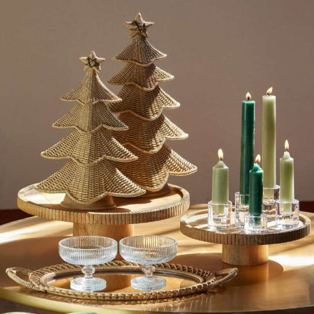 EDG Набор из 2-х свечей, высота - 25 см, цвет - темно-зеленый