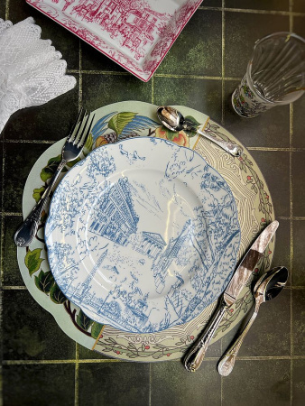 Bernardaud Tout Paris Обеденная тарелка, диаметр - 27 см, цвет - белый, синий
