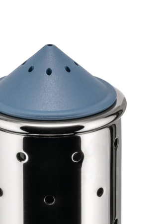 Alessi Salt Castor Солонка, размеры: 6,3х6,3х11,3h см, цвет - зеркальный, голубой