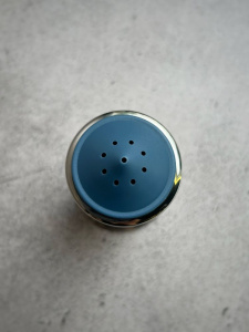 Alessi Salt Castor Солонка, размеры: 6,3х6,3х11,3h см, цвет - зеркальный, голубой