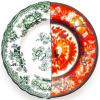 Seletti Hybrid Фарфоровая суповая тарелка Cecilia, диаметр - 25,4 см, белый, зеленый, оранжевый