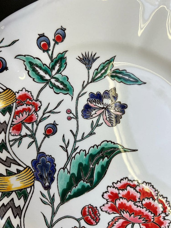 Gien Dominote PM Десертная тарелка с ручной росписью, диаметр - 23,2 см, цвет - белый