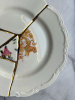 Seletti Kintsugi Десертная тарелка, диаметр - 21 см, цвет - белый, желтый, красный, золотой