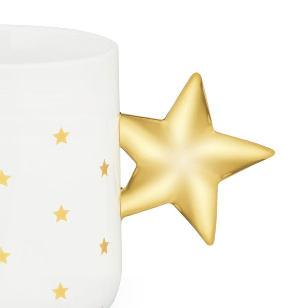 Alessi Delight Чашка с ручкой в форме звезды, размеры: 14,5х8,5х10h см, цвет - белый, золотой