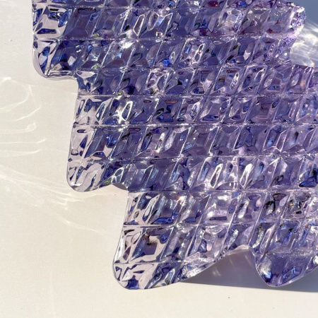 Гусь хрустальный Хрустальная фигурка Елочка, 6,4х10 см, цвет - сиреневый (ромбы)