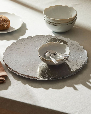 Alessi Dressed Металлический поднос с фактурным узором, диаметр - 35 см, нержавеющая сталь