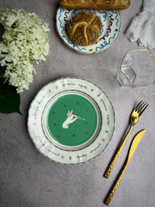Bitossi Home Passion Fruit Десертная тарелка с декором Mano (рука), диаметр - 20,5 см