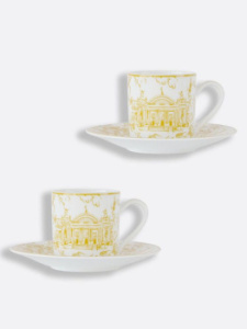 Bernardaud Tout Paris Набор из 2-х кофейных пар, объем - 80 мл, цвет - белый, желтый