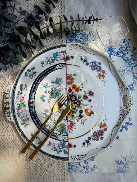 Seletti Hybrid Фарфоровый поднос Dorotea, размеры: 35х35х1,5 см, разноцветный