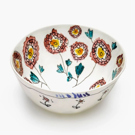 Serax Marni Midnight Flowers Набор из 2-х пиал с рисунокм Anemone Milk MF, диаметр - 24 см, 500 мл