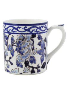 Gien Pivoines Bleu Кружка из французского фаянса 255 мл, ручная роспись, цвет - синий