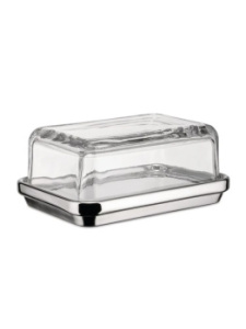 Alessi Butter dish Масленка со стеклянной крышкой, размеры: 16,5х11,5х7h см, цвет - прозрачный