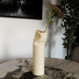 DAAN Design Кожаная ваза, 30 см, молочный