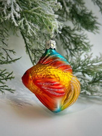 Inge Glas Стеклянная елочная игрушка Золотая рыбка, размер - 8 см
