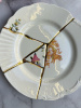 Seletti Kintsugi Десертная тарелка, диаметр - 21 см, цвет - белый, желтый, красный, золотой