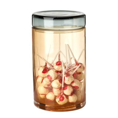 Pols Potten Caps and Jars Chic Набор стеклянных банок с крышками для хранения, цвет- серый, янтарный