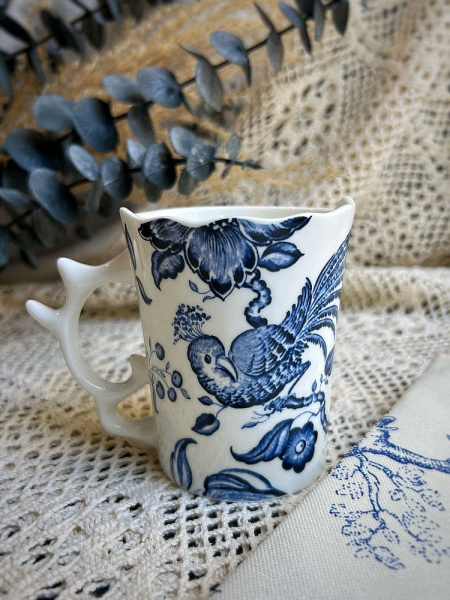 Seletti Hybrid Фарфоровая кружка с драконом Procopia, 8,5х8,5х10 см, цвет - белый, синий