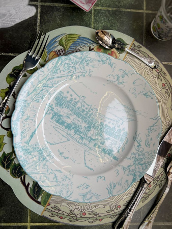 Bernardaud Tout Paris Обеденная тарелка, диаметр - 27 см, цвет - белый, голубой