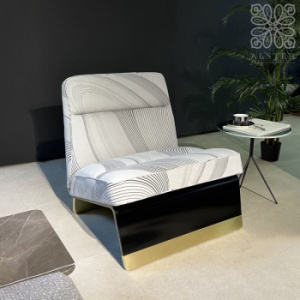 Baxter Greta Кожаное кресло, 72х80х74 см, серый/черный