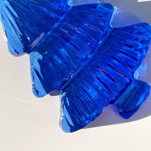 Гусь хрустальный Хрустальная фигурка Елочка, 6,4х10 см, цвет - васильковый (вертикальные полосы)