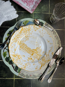 Bernardaud Tout Paris Обеденная тарелка, диаметр - 27 см, цвет - белый, желтый