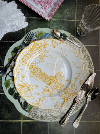 Bernardaud Tout Paris Обеденная тарелка, диаметр - 27 см, цвет - белый, желтый