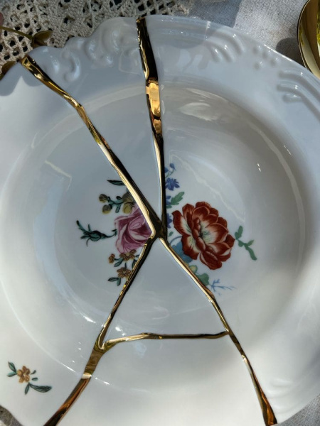 Seletti Kintsugi Тарелка для супа, диаметр - 22 см, цвет - белый, красный, золотой