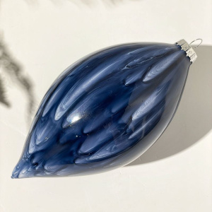 Goodwill Стеклянная елочная игрушка Сосулька с разводами, размер - 10 см, цвет - синий