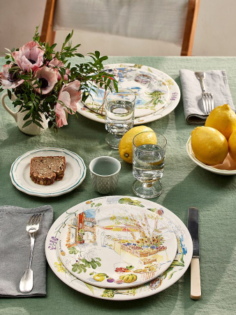 Gien Provence Десертная тарелка Провансальский рынок, диаметр - 22 см, цвет - белый, разноцветный