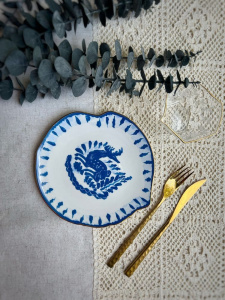 Seletti Classics on Acid Десертная тарелка Deer, размеры: 21х20,2х2,4 см, цвет - белый, синий