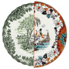 Seletti Hybrid Фарфоровая обеденная тарелка Ipazia, диаметр - 27,5 см, белый, зеленый, оранжевый