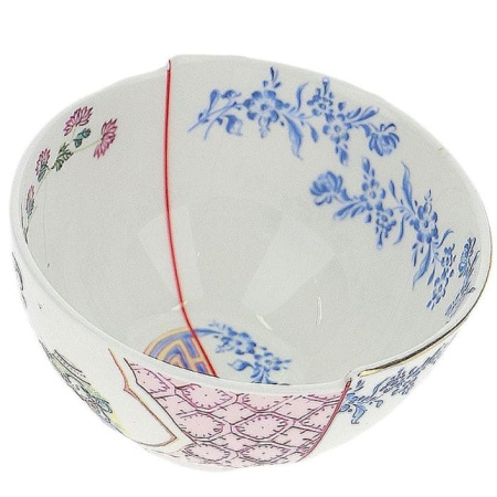 Seletti Hybrid Фарфоровая пиала Cloe, размеры: 10,5х10,5х5,7 см, цвет - белый, синий, розовый