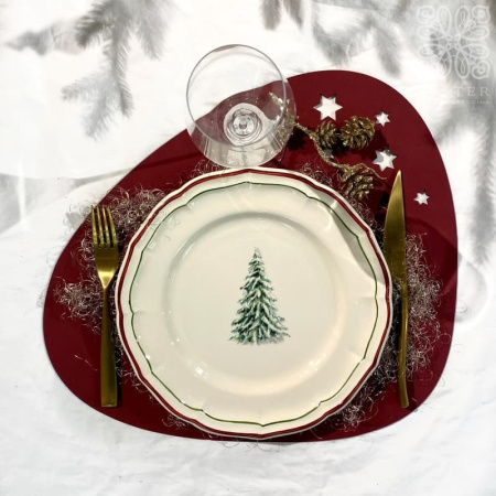 Gien Filet Noel Тарелка для основного блюда, диаметр - 26 см, цвет - белый, зеленый, красный