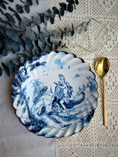 Seletti Classics on Acid Тарелка для супа Delfino, диаметр - 25,5 см, цвет - белый, синий