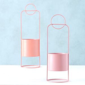 Boltze Piri Набор из 2 металлических кашпо, 36-45 см, розовый