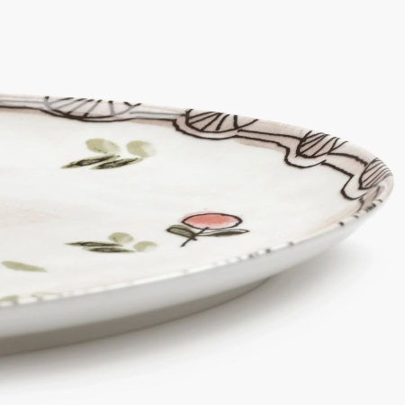 Serax Marni Midnight Flowers Овальный поднос с рисунком Mirtillo Nude MF, размеры: 35х22,5х2,1 см
