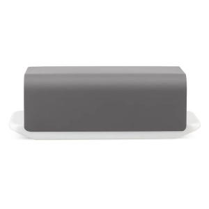 Alessi Mattina Масленка из фарфора со стальной крышкой, цвет - белый, темно-серый