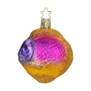 Inge Glas Стеклянная елочная игрушка Королевская рыба, размер - 8 см