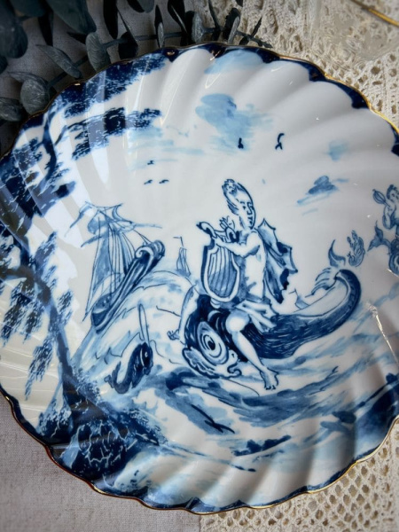 Seletti Classics on Acid Тарелка для супа Delfino, диаметр - 25,5 см, цвет - белый, синий