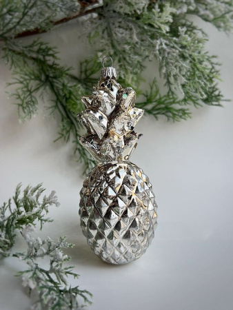 Silverado Стеклянная елочная игрушка Ананас, размеры: 6 × 6 × 14 см