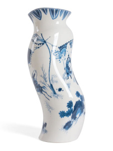 Seletti Classics on Acid Фарфоровая ваза King Wen, размеры: 18х13,5х39hh см, цвет - белый, синий