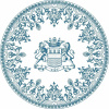 Gien Les Depareillees Обеденная тарелка с рисунком Blason (Герб), диаметр - 27,4 см, белый, голубой