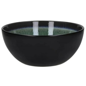 Pomax MIRHA ESMERALDA Большой керамический салатник, диаметр - 25,4 см, черный, бирюзовый