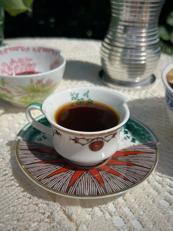 Seletti Hybrid Chucuito Фарфоровая кофейная пара для эспрессо, цвет - коричневый, изумрудный