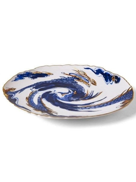 Seletti Classics on Acid Тарелка для основного блюда Imari Dragon, диаметр - 28 см, белый, синий